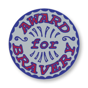 'Award for bravery' sticker